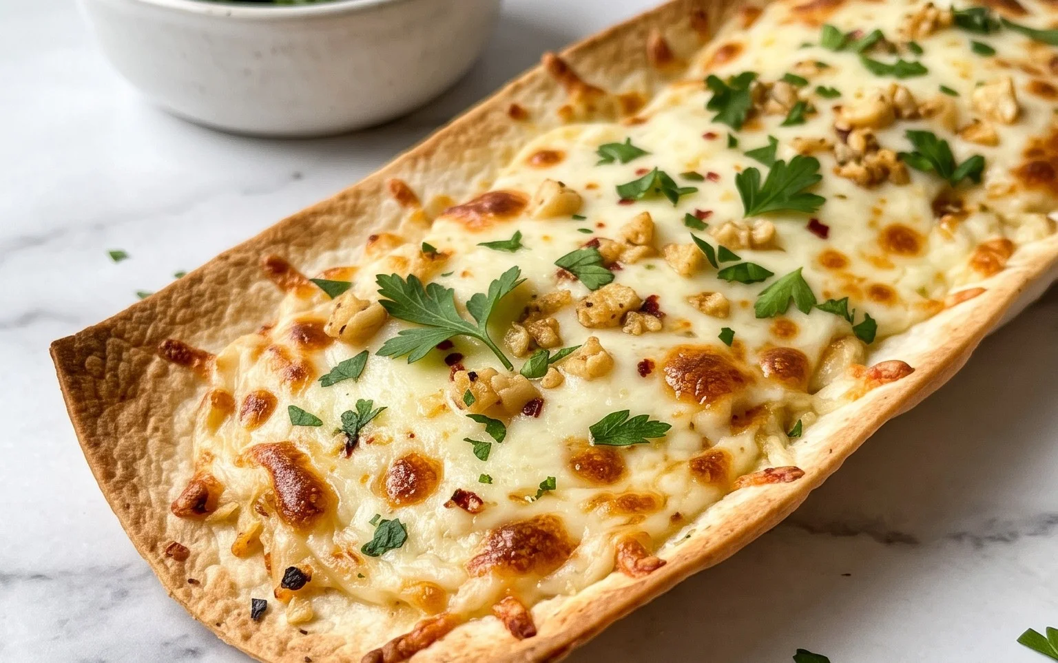 Air Fryer Tortilla Garlic Bread (Easy TikTok Recipe)